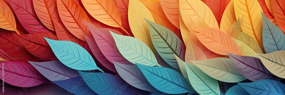 custom made wallpaper toronto digitalColorful leaf pattern wallpaper. Texture foliage in pastel rainbow. Petals in colors nature background.
