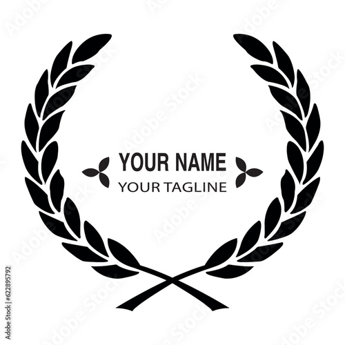 logo design leaves black and white