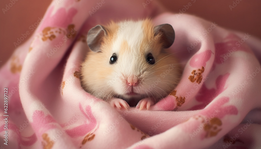 Fluffy guinea pig with pink nose portrait generated by AI Fluffy guinea pig with pink nose portrait generated by AI