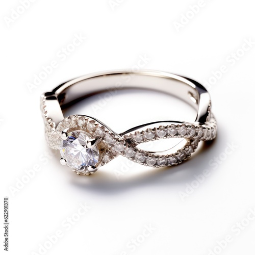 beautiful ring design. wedding engagement rings with diamonds on isolate white