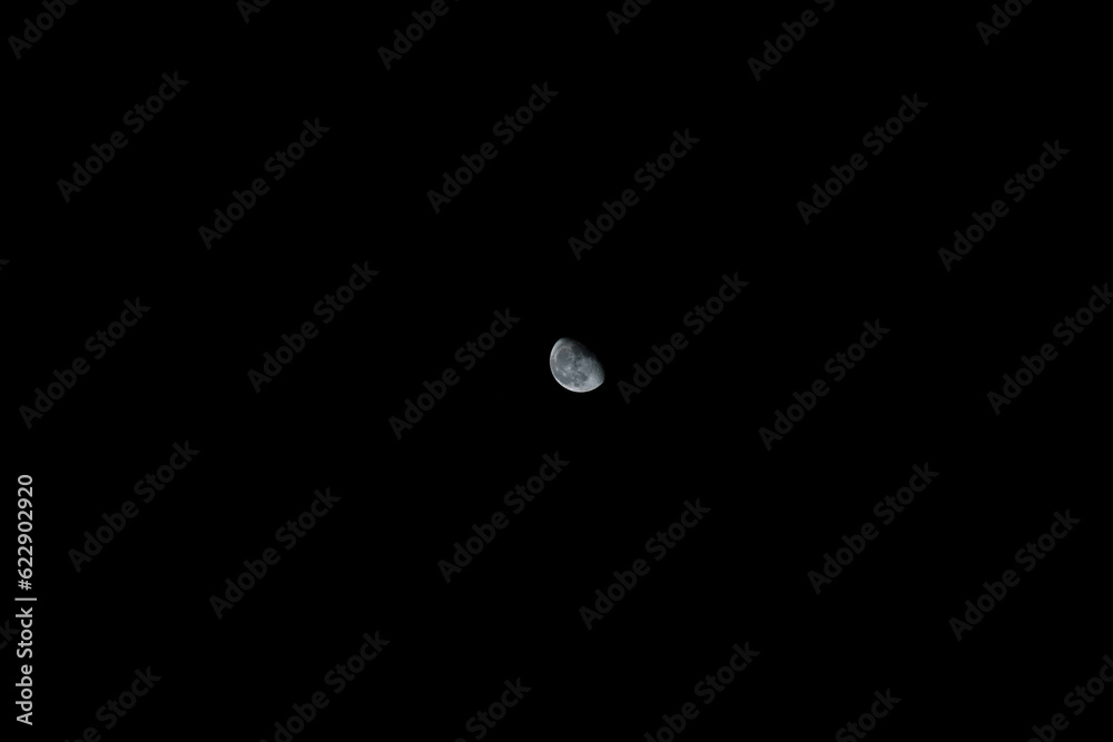 The Half Moon (Lunar) in the clear night sky The Half Moon (Lunar) in the clear night sky