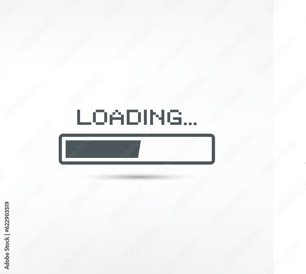 Pixel art 8-bit loading bar concept. Loading or Installing process on ...