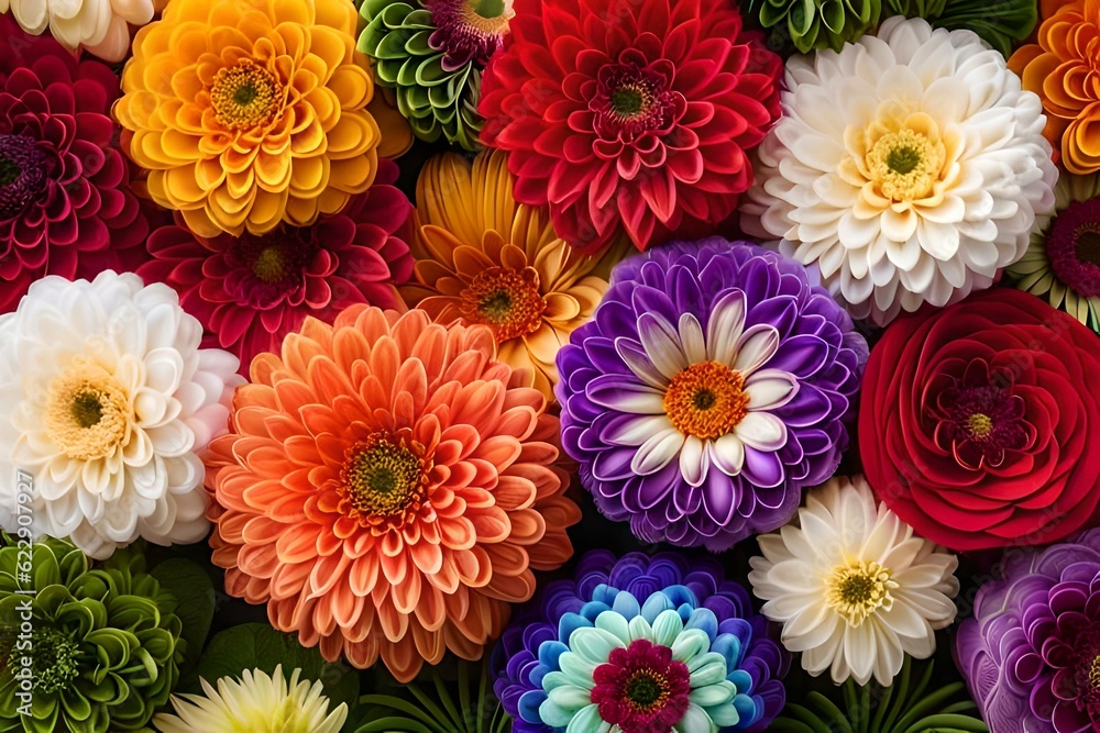 bouquet of flowers and generated AI bouquet of flowers and generated AI