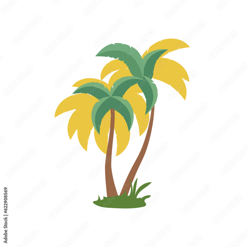Obraz premium Palm tree image vector, coconut tree icon, flat design vector illustration