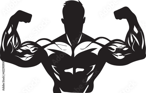 Body builder vector tattoo design illustration