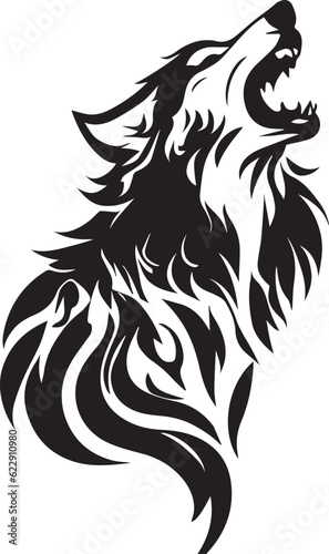 Wolf vector tattoo design illustration