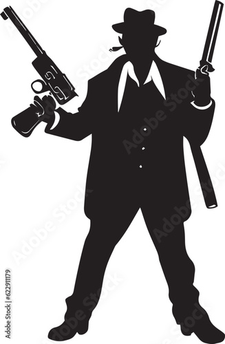 Gangster vector tattoo design illustration