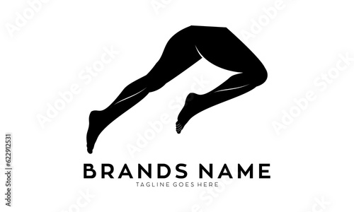 Running leg illustration vector logo