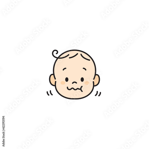 赤ちゃん　ベビー　顔　イラスト　アイコン　もぐもぐ