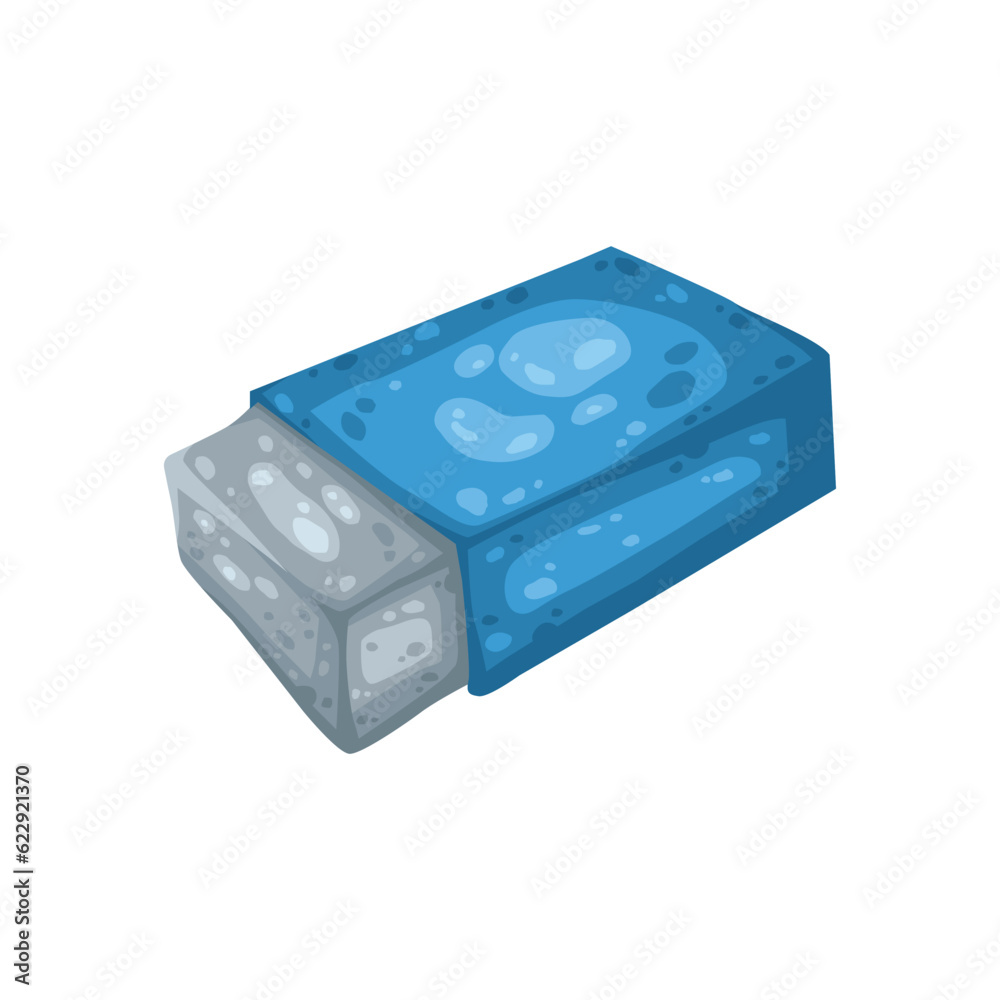 Obraz premium Eraser school stationery cartoon vector illustration