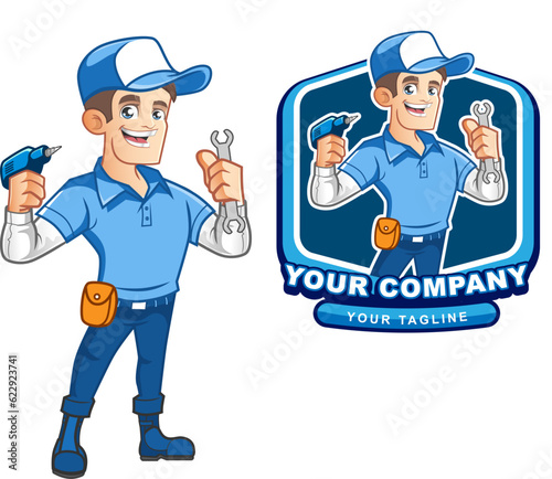 Handyman mascot logo template