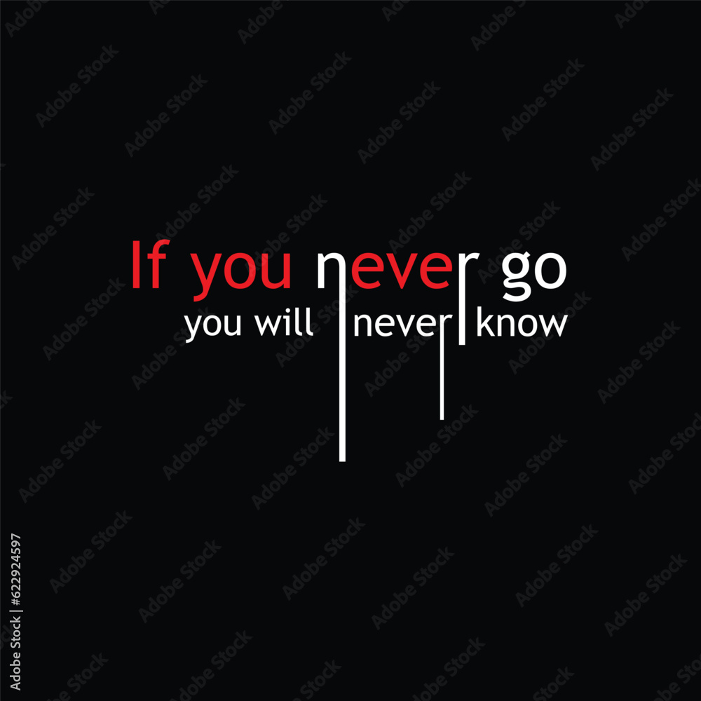 If you never go you will never know typography motivational print design If you never go you will never know typography motivational print design