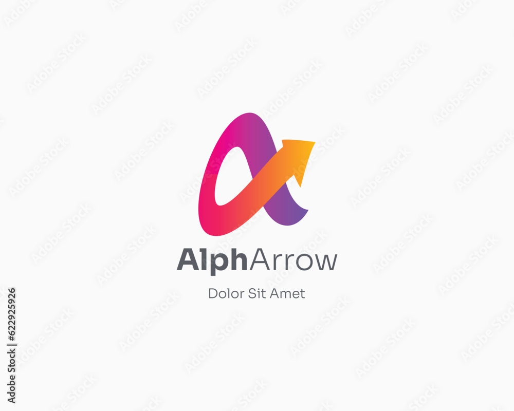 Creative colorful letter a with arrow up logo gradient Creative colorful letter a with arrow up logo gradient