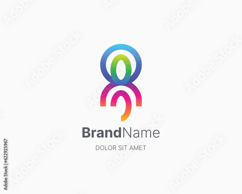 Creative colorful octopus logo gradient