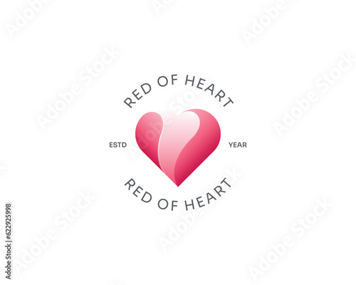Creative colorful red heart logo gradient