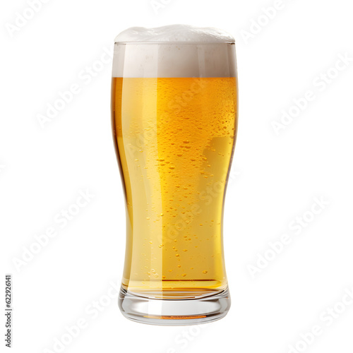 Fotografia Glass of beer for advertisement isolated, generative AI