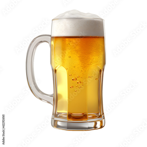 Glass of beer for advertisement isolated, generative AI