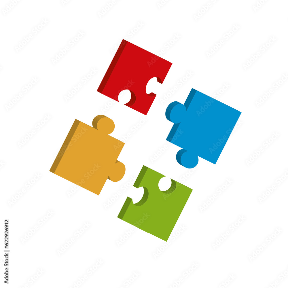 Jigsaw puzzle. Tiling puzzle. Puzzles parts. Isolated 3d object on a transparent background Jigsaw puzzle. Tiling puzzle. Puzzles parts. Isolated 3d object on a transparent background