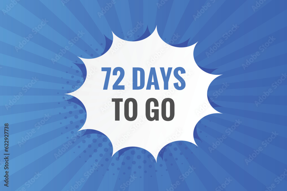 72 days to go countdown template. 72 day Countdown left days banner design
