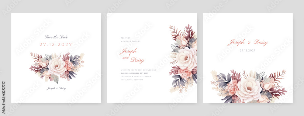 Vector decorative greeting card or invitation design background. Wedding ornament concept. Floral poster, invite.
