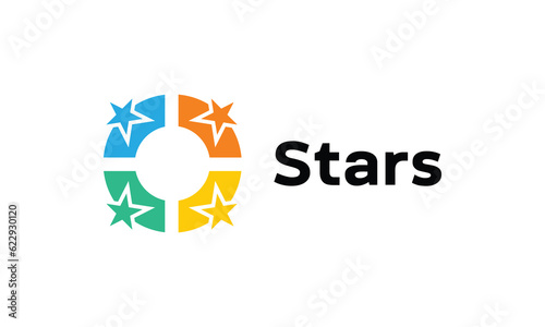 logo vector star link connection colorful element circle concept success company medal military design