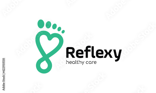 Logo vector reflexion treatment health foot body massage relaxation beauty care