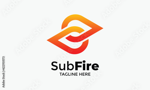 Logo vector drip fire link flames energy fuel gas oil burn pollution company earth simple minimalist design