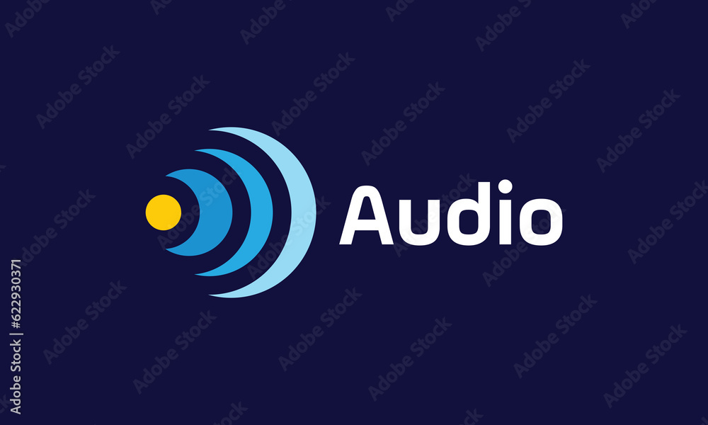 Audio sound wave logo vector beat play music equalizer stereo volume tune spectrum frequency