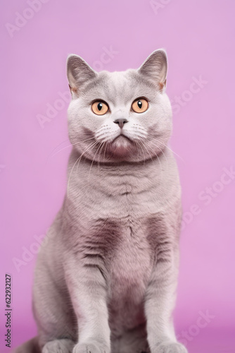 Very cute British Shorthair in nature, national geography, Wide life animals. AI Generated.