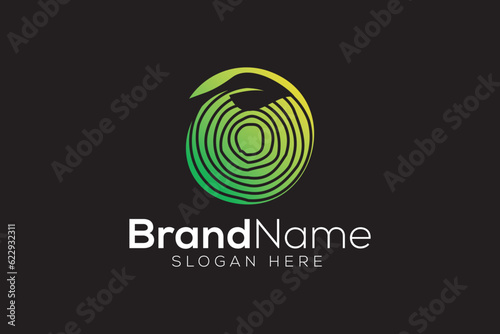 Eco wood and wood recycle logo design vector template