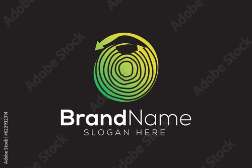 Eco wood and wood recycle logo design vector template
