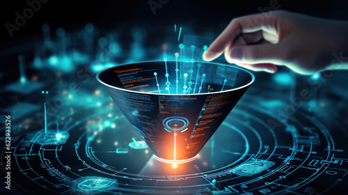 digital funnel concept illustration  photo