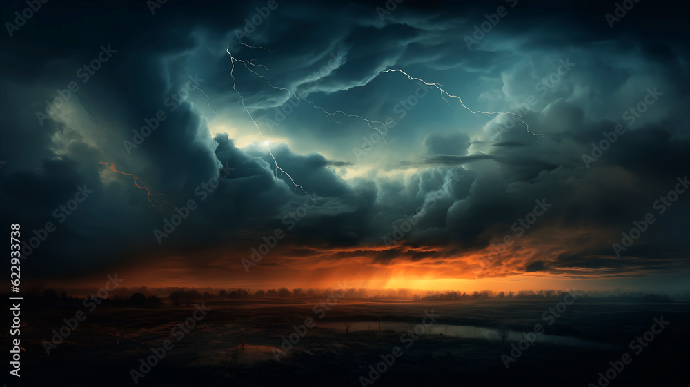 storm clouds in the sky, ai generated
