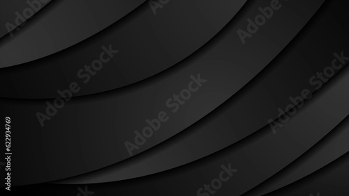 Black waves abstract corporate geometric background