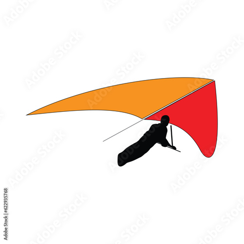 Hang glider icon. Extreme sport hobby and competition theme. Isolated design. Vector illustration
