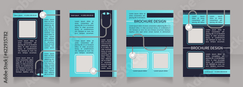 Monitoring of vital parameters blank brochure layout design. Vertical poster template set with empty copy space for text. Premade corporate reports collection. Editable flyer paper pages
