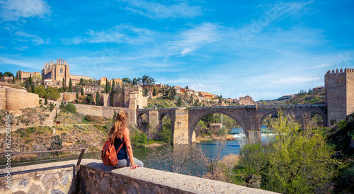 Woman tourist in Toledo city- Spain
