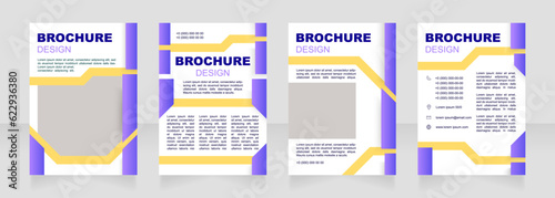 Construction initiation blank brochure design. Organization. Template set with copy space for text. Premade corporate reports collection. Editable 4 paper pages. Arial Black, Regular fonts used