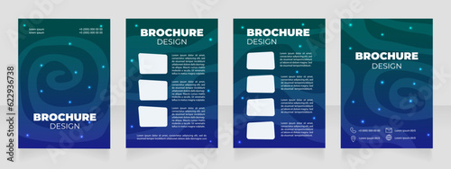 Astrologer certification program blank brochure design. Template set with copy space for text. Premade corporate reports collection. Editable 4 paper pages. Arial Black, Regular fonts used