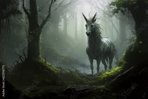 horse in the woods generative ai