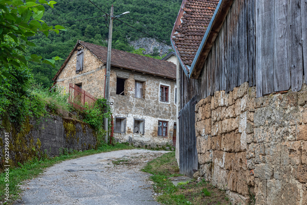 Das Dorf Martin Brod, Bosnien-Herzegowina, Una Nationalpark Das Dorf Martin Brod, Bosnien-Herzegowina, Una Nationalpark