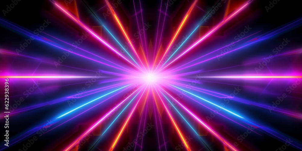 Abstract neon lights background with laser rays, and glowing lines. AI-Generated Abstract neon lights background with laser rays, and glowing lines. AI-Generated