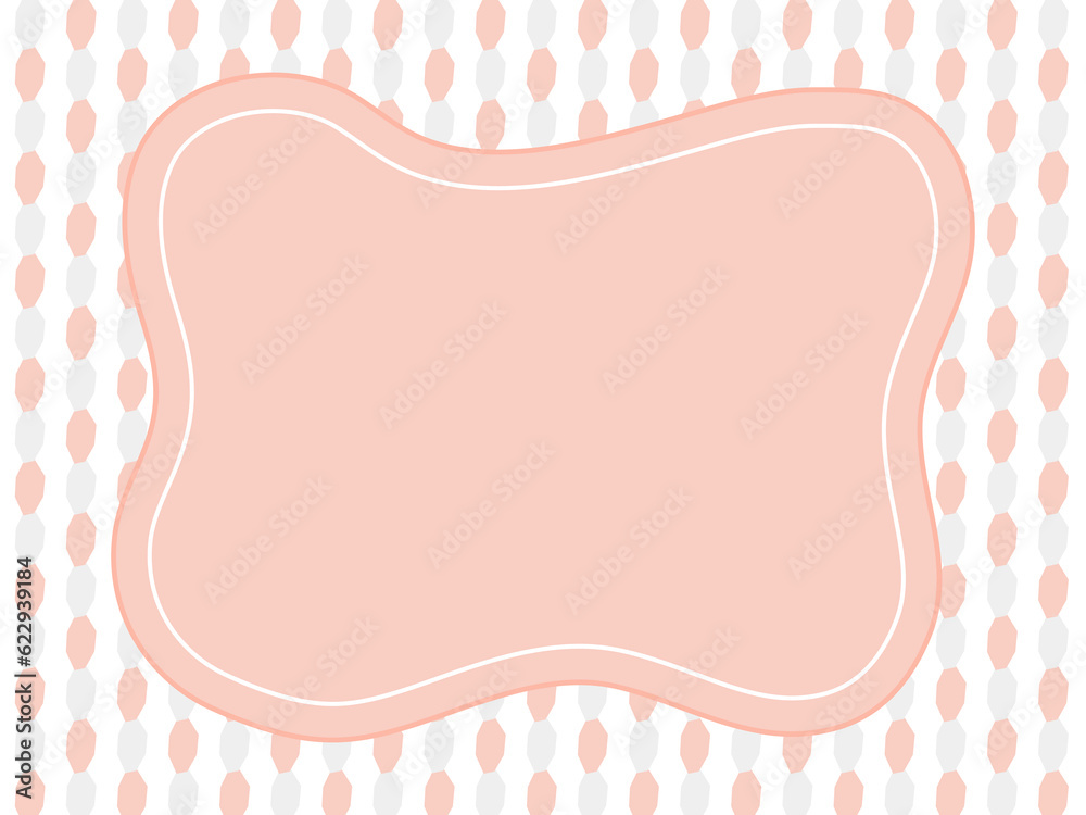 北欧風ピンクの水玉模様の背景パターンとフレーム