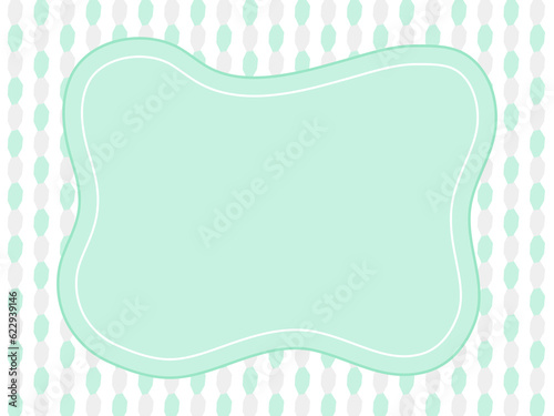 北欧風ブルーの水玉模様の背景パターンとフレーム