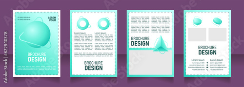 Refresh blank brochure design. Template set with copy space for text. Premade corporate reports collection. Editable 4 paper pages. Bahnschrift SemiLight, Bold SemiCondensed, Arial Regular fonts used