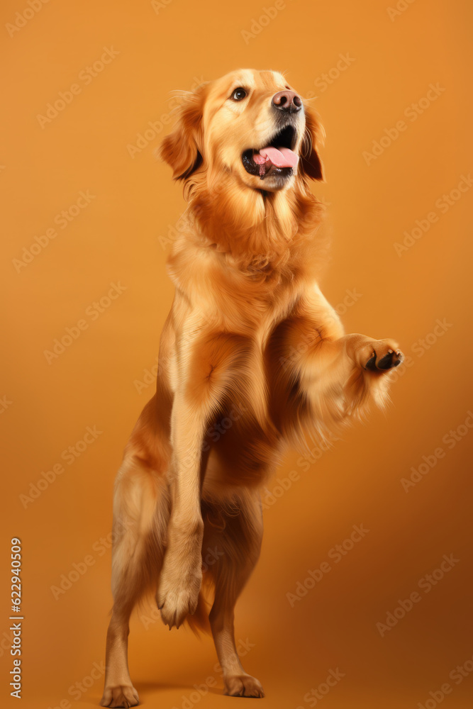 Very cute Golden Retriever in nature, national geography, Wide life animals. AI Generated.
