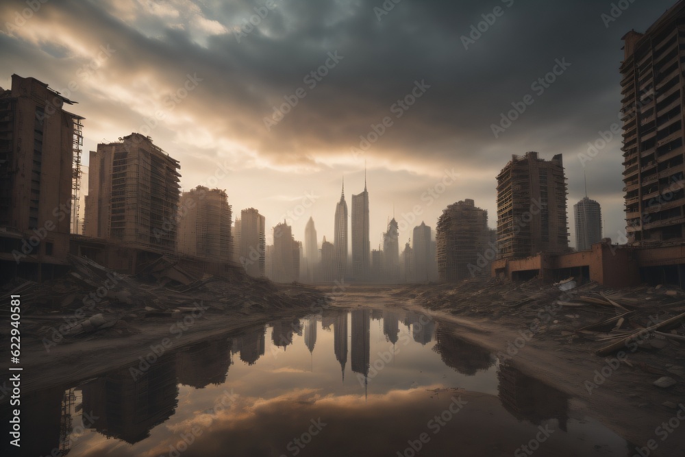 Obraz premium dystopian city