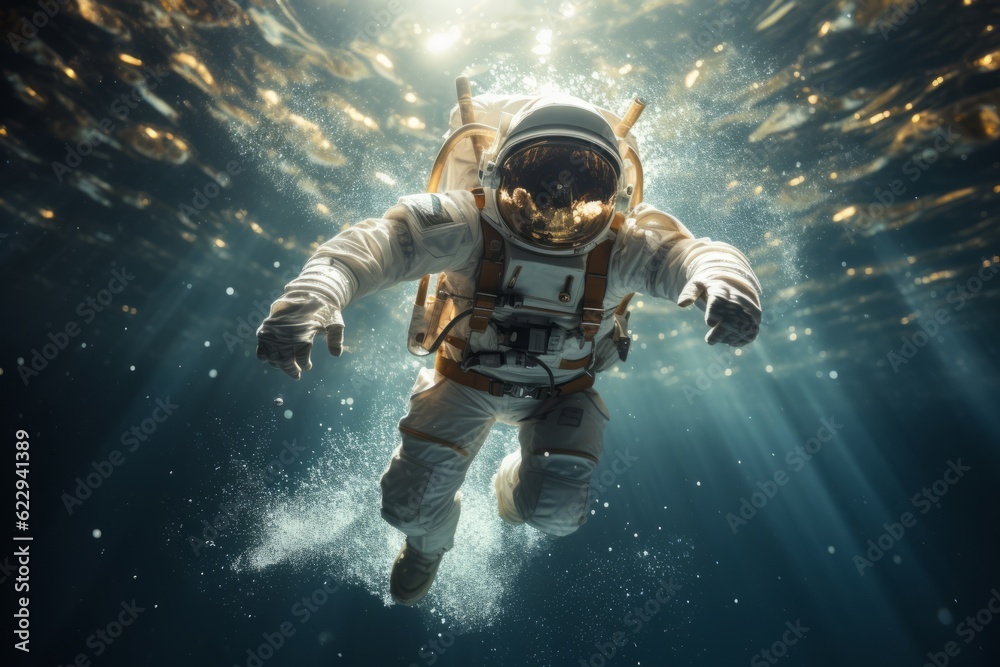 Fototapeta premium Astronaut In White, Generative AI.jpeg, Astronaut In White, Generative AI