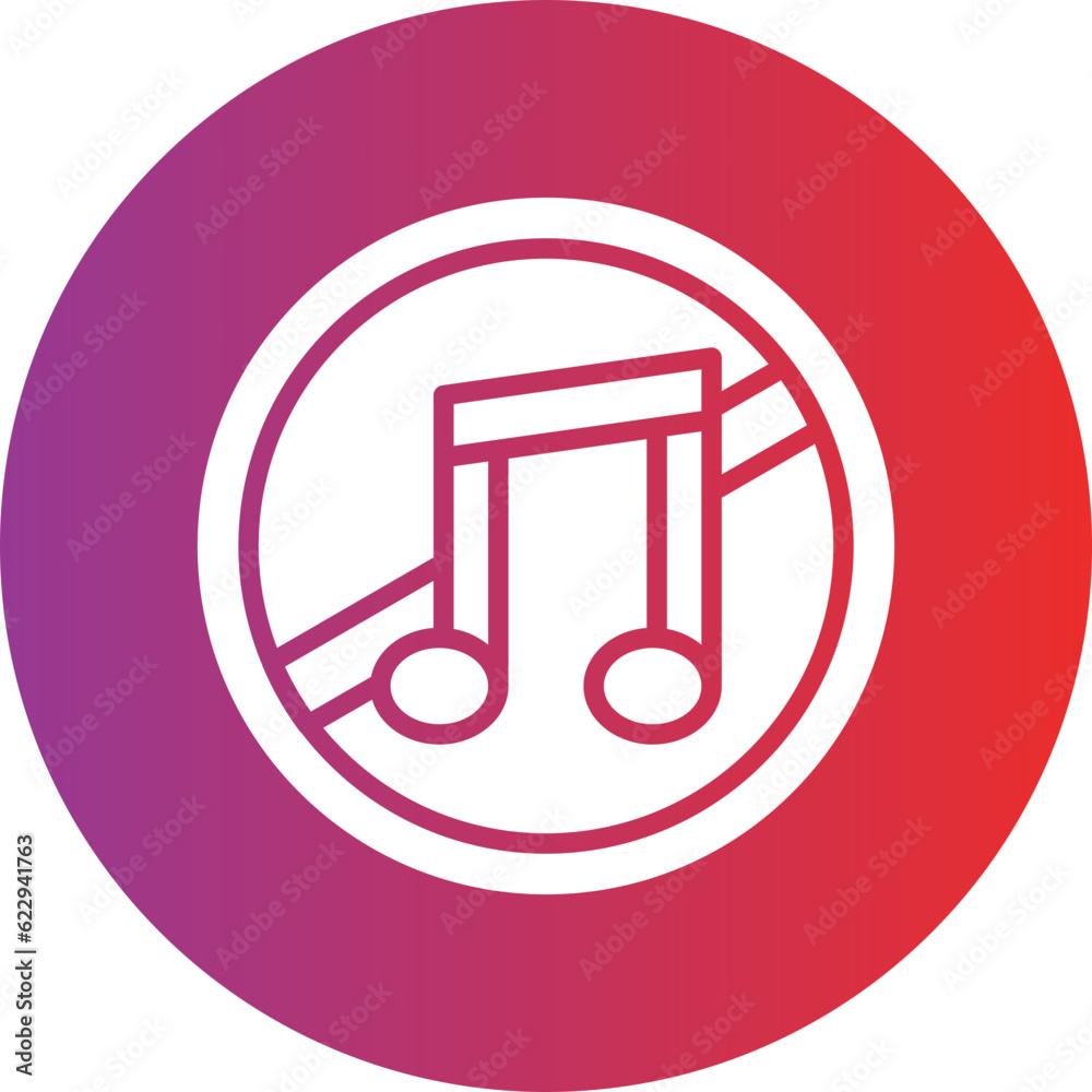 Vector Design No Music Icon Style Vector Design No Music Icon Style