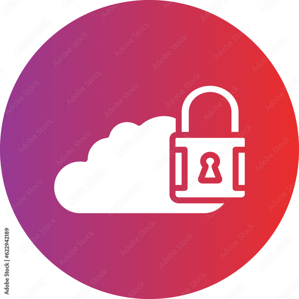 Vector Design Cloud Locked Icon Style Vector Design Cloud Locked Icon Style